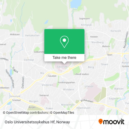 Oslo Universitetssykehus Hf map