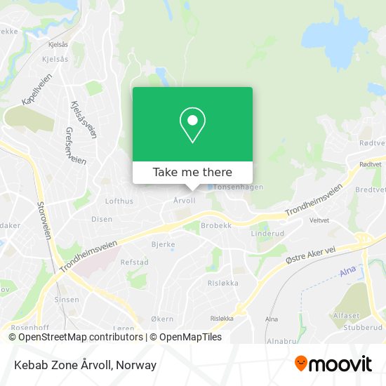 Kebab Zone Årvoll map