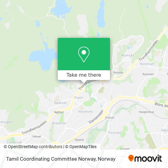 Tamil Coordinating Committee Norway map