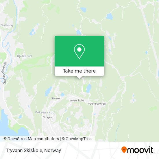 Tryvann Skiskole map