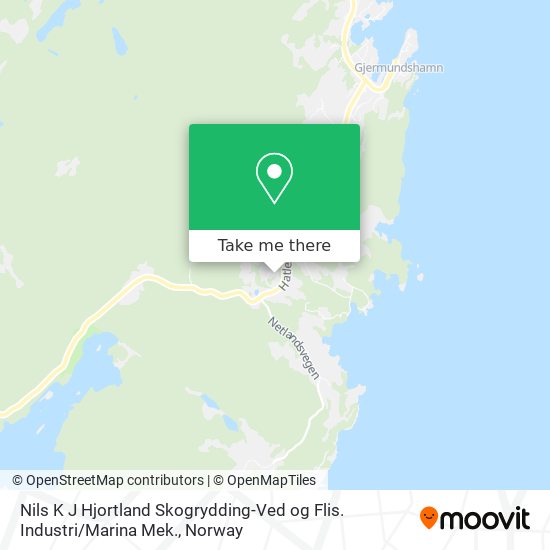 Nils K J Hjortland Skogrydding-Ved og Flis. Industri / Marina Mek. map