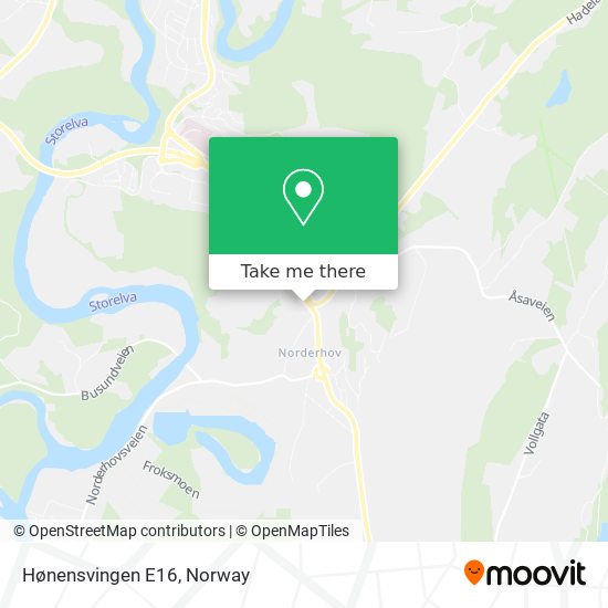 Hønensvingen E16 map