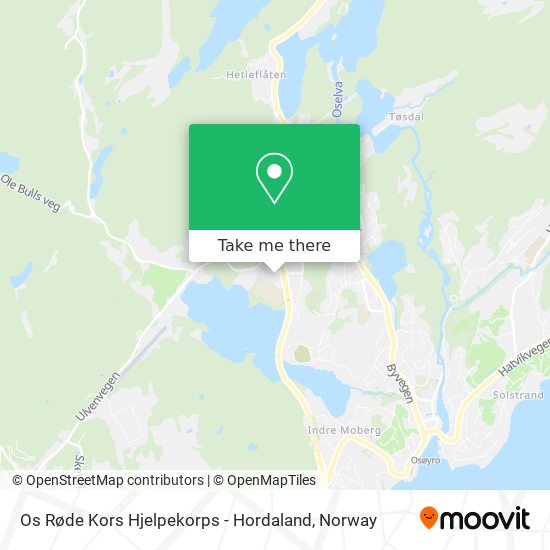 Os Røde Kors Hjelpekorps - Hordaland map