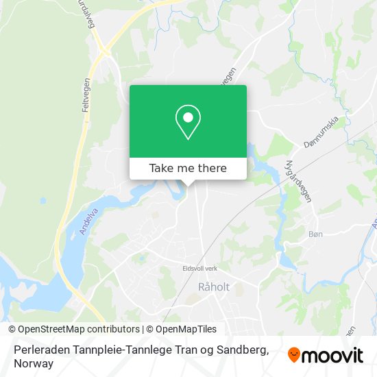 Perleraden Tannpleie-Tannlege Tran og Sandberg map