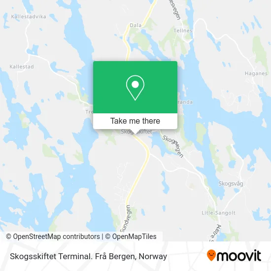 Skogsskiftet Terminal. Frå Bergen map