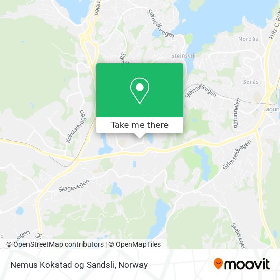 Nemus Kokstad og Sandsli map