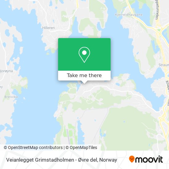 Veianlegget Grimstadholmen - Øvre del map