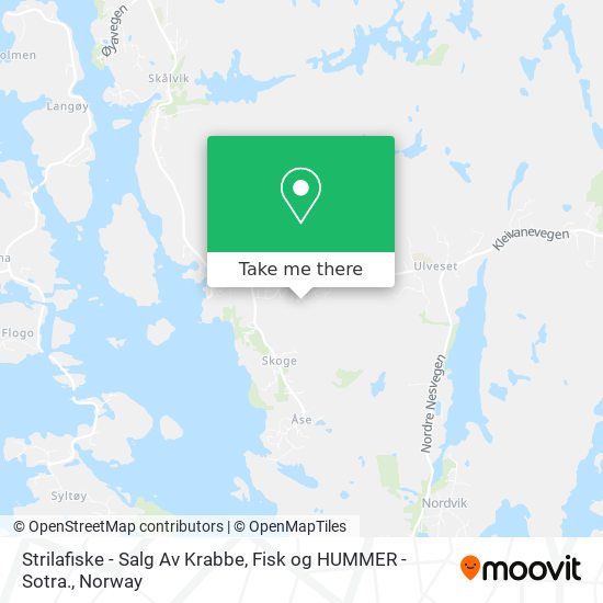 Strilafiske - Salg Av Krabbe, Fisk og HUMMER - Sotra. map