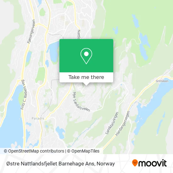 Østre Nattlandsfjellet Barnehage Ans map
