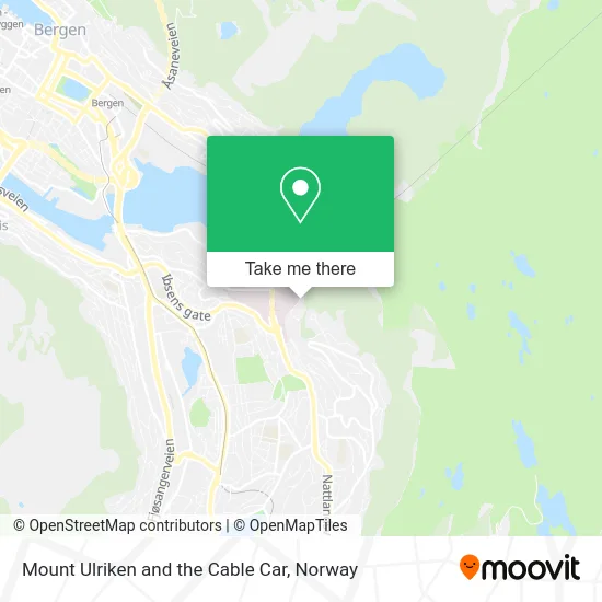 Mount Ulriken and the Cable Car map