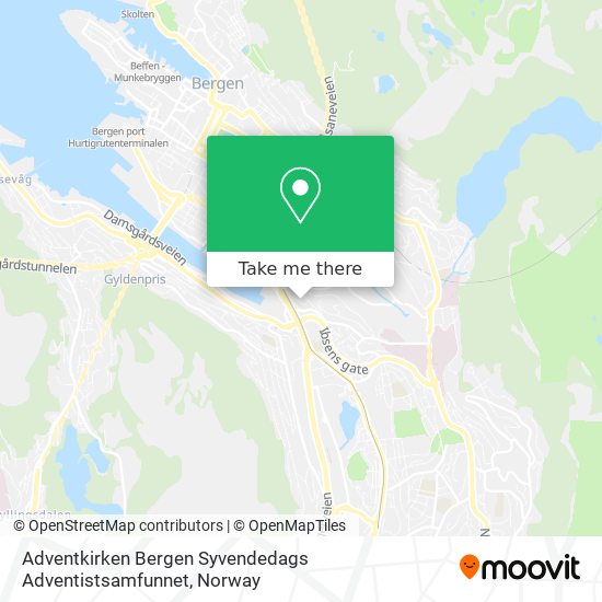 Adventkirken Bergen Syvendedags Adventistsamfunnet map
