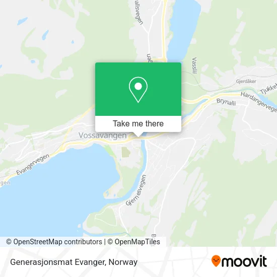 Generasjonsmat Evanger map