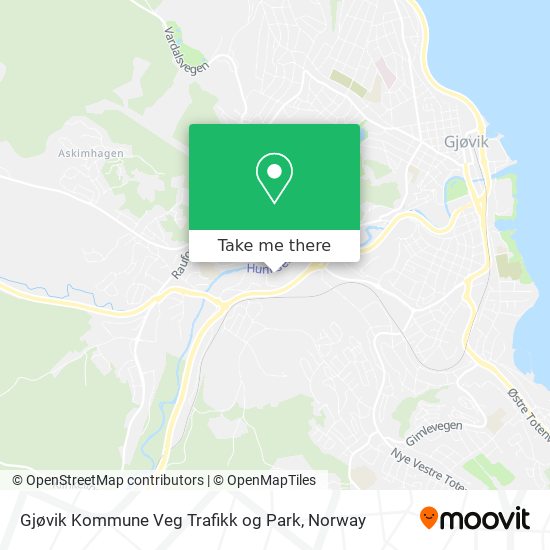 Gjøvik Kommune Veg Trafikk og Park map
