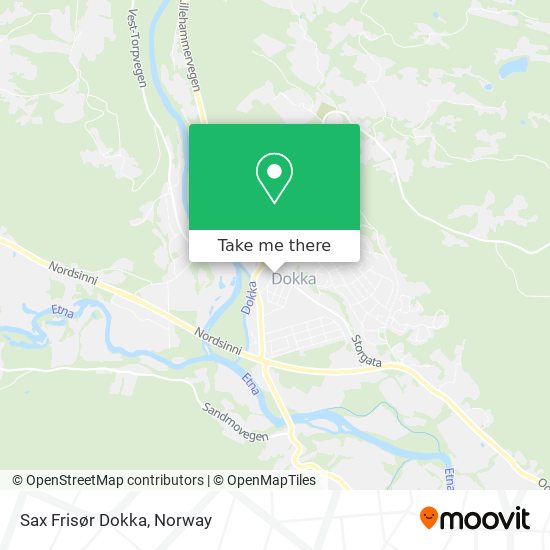 Sax Frisør Dokka map