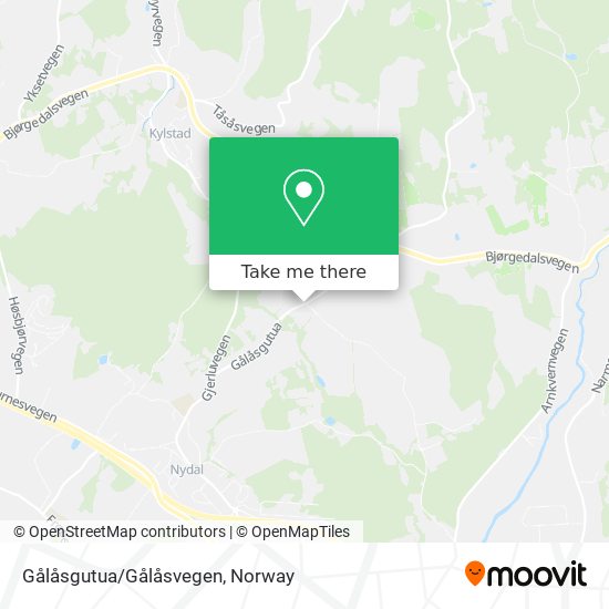 Gålåsgutua/Gålåsvegen map