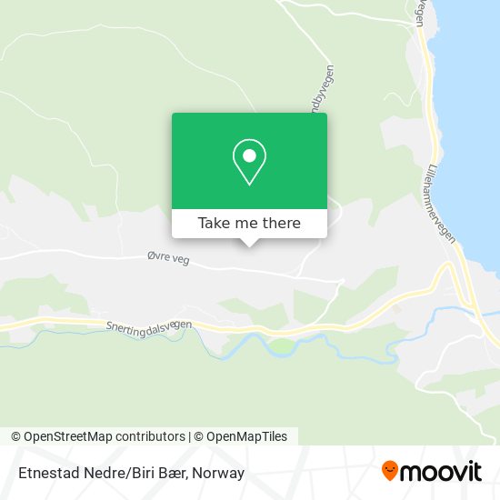Etnestad Nedre/Biri Bær map