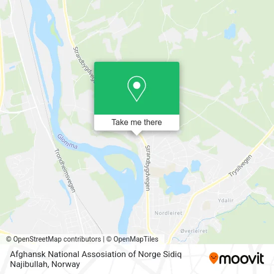 Afghansk National Assosiation of Norge Sidiq Najibullah map