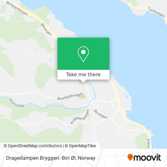 Dragedampen Bryggeri.-Biri Øl map