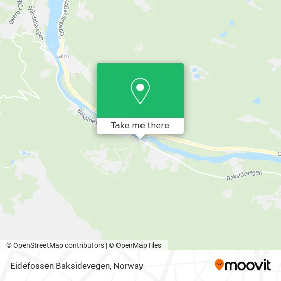 Eidefossen Baksidevegen map