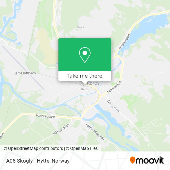 A08 Skogly - Hytte map