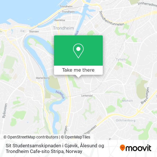 Sit Studentsamskipnaden i Gjøvik, Ålesund og Trondheim Cafe-sito Stripa map