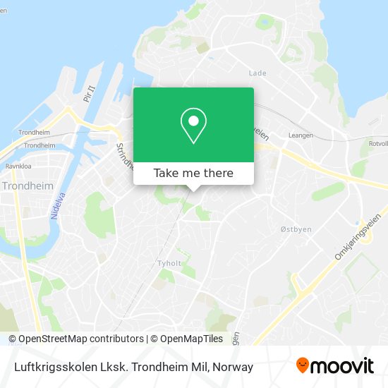 Luftkrigsskolen Lksk. Trondheim Mil map