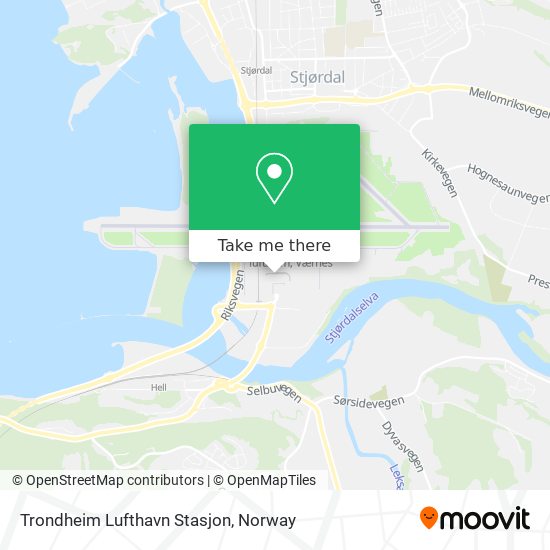 Trondheim Lufthavn Stasjon map