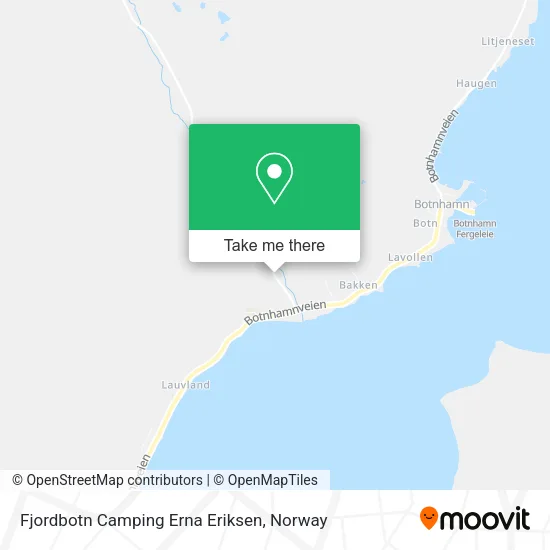 Fjordbotn Camping Erna Eriksen map