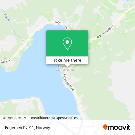 Fagernes Rv. 91 map