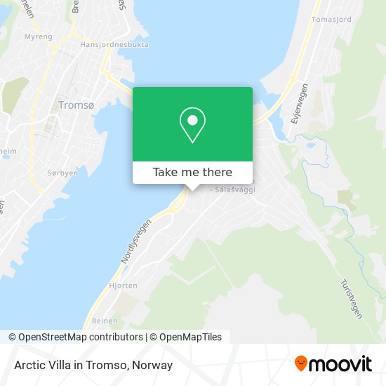 Arctic Villa in Tromso map