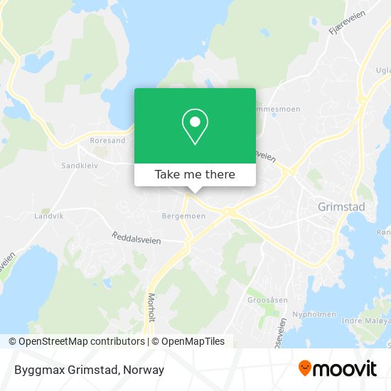 Byggmax Grimstad map