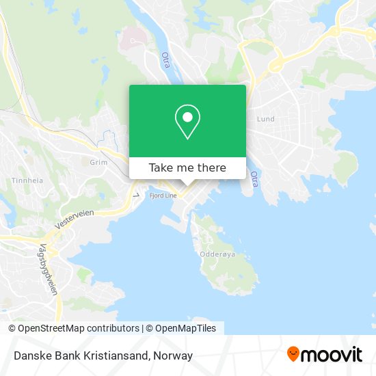 Danske Bank Kristiansand map