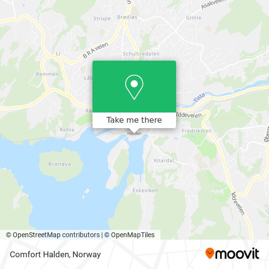 Comfort Halden map