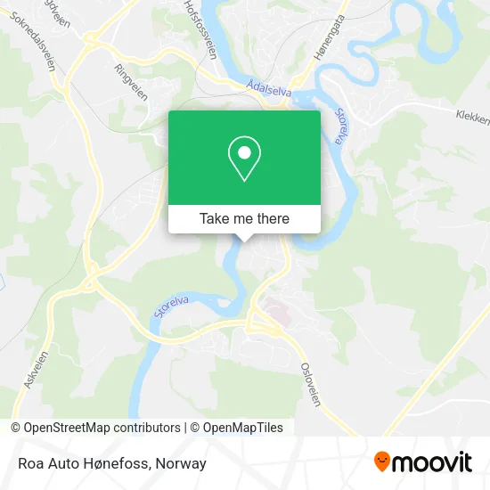 Roa Auto Hønefoss map