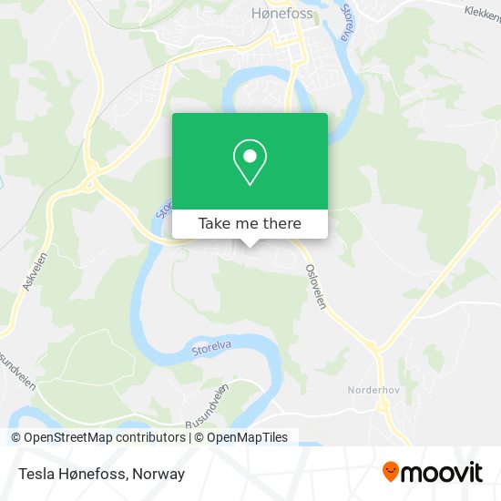 Tesla Hønefoss map