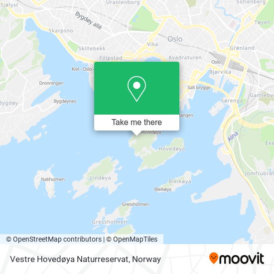 Vestre Hovedøya Naturreservat map