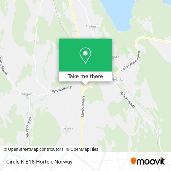 Circle K E18 Horten map
