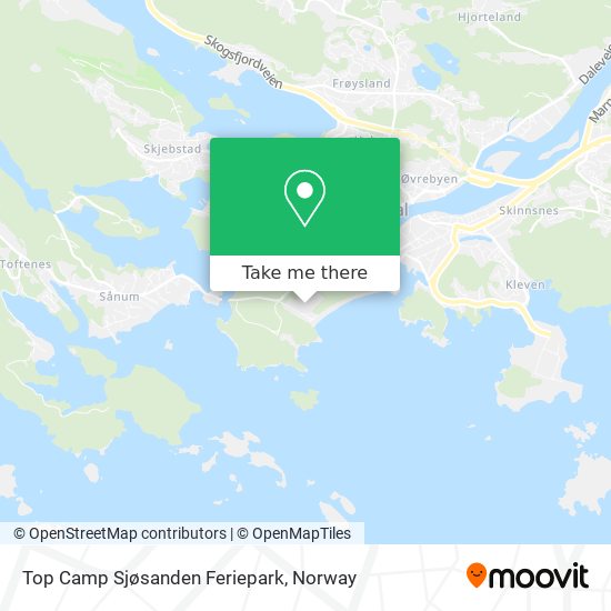 Top Camp Sjøsanden Feriepark map