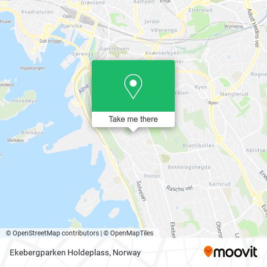 Ekebergparken Holdeplass map