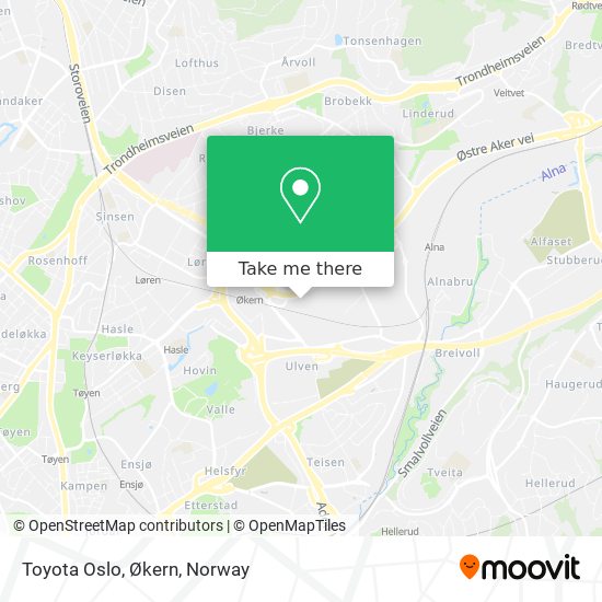 Toyota Oslo, Økern map