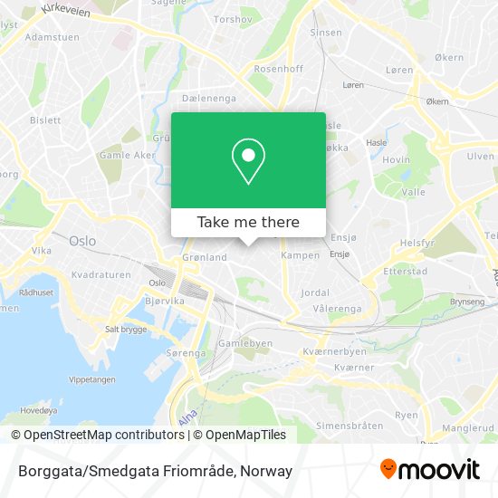 Borggata/Smedgata Friområde map