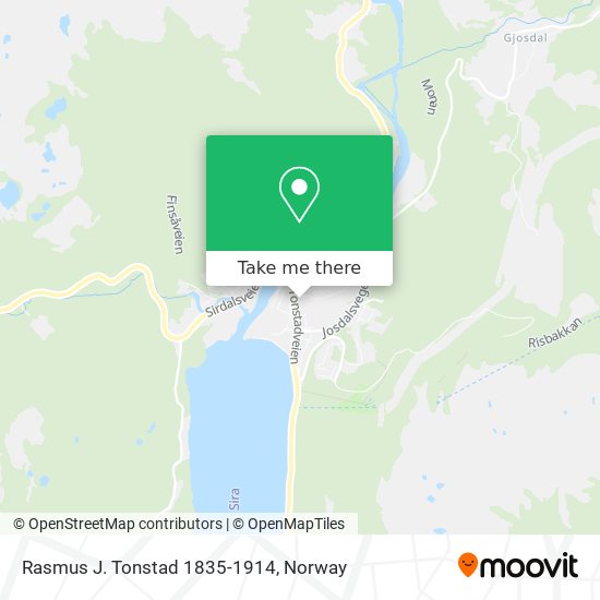 Rasmus J. Tonstad 1835-1914 map