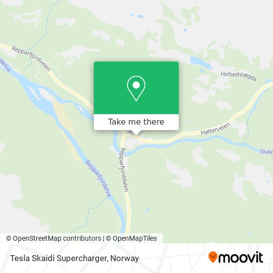 Tesla Skaidi Supercharger map