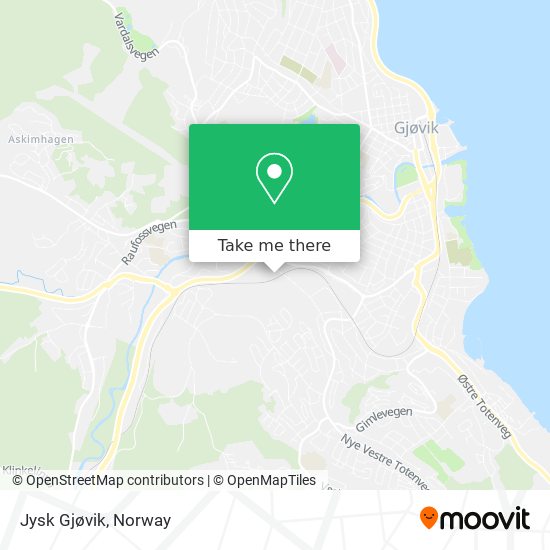 Jysk Gjøvik map