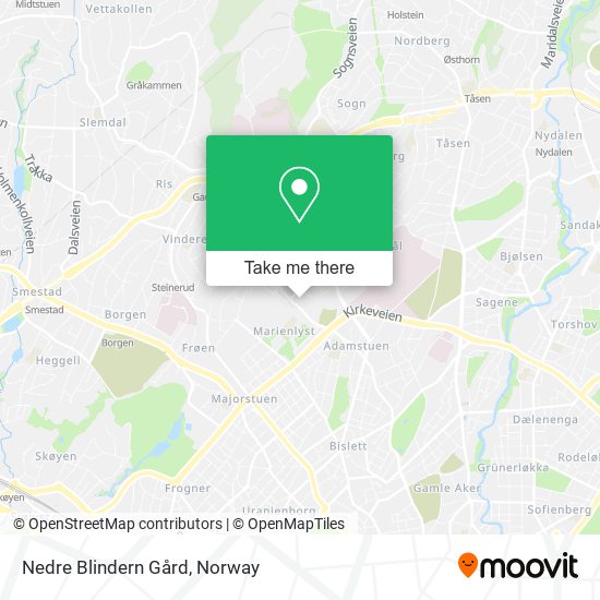 Nedre Blindern Gård map