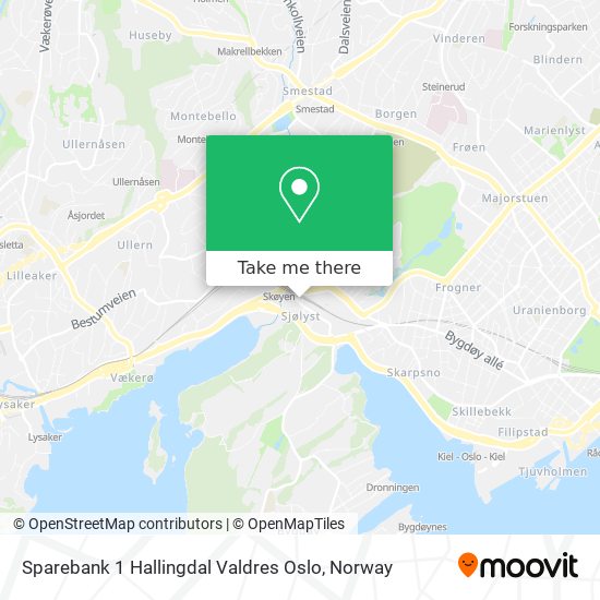 Sparebank 1 Hallingdal Valdres Oslo map