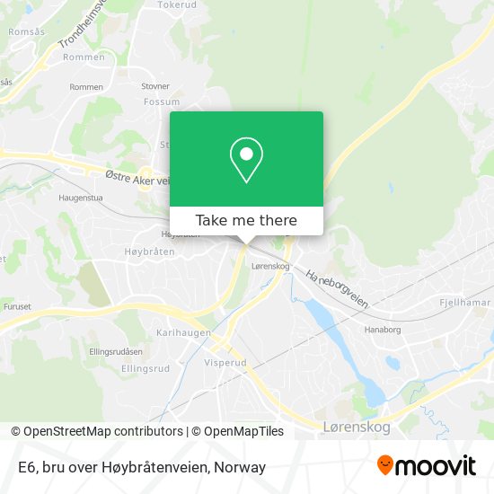 E6, bru over Høybråtenveien map