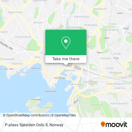 P-plass Sjøsiden Oslo S map