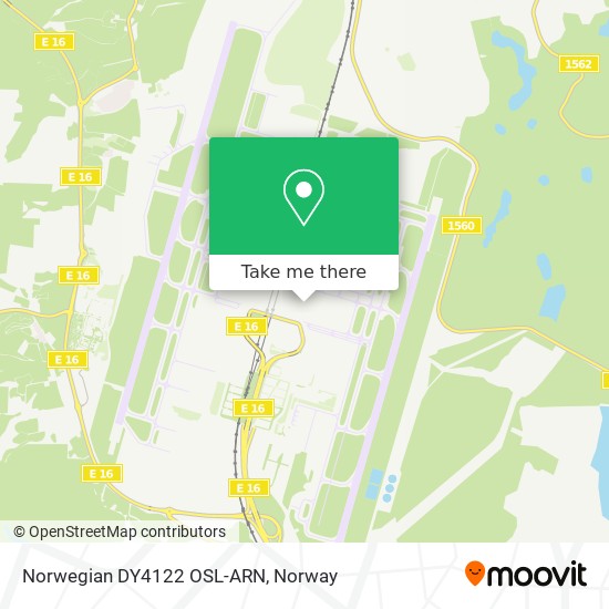 Norwegian DY4122 OSL-ARN map