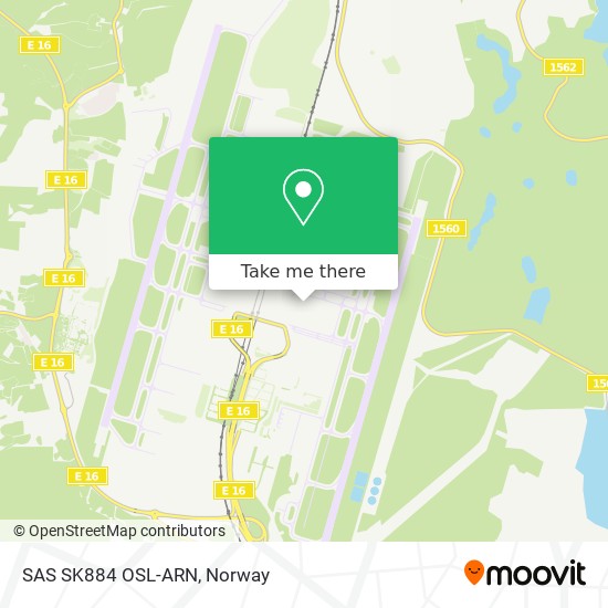 SAS SK884 OSL-ARN map